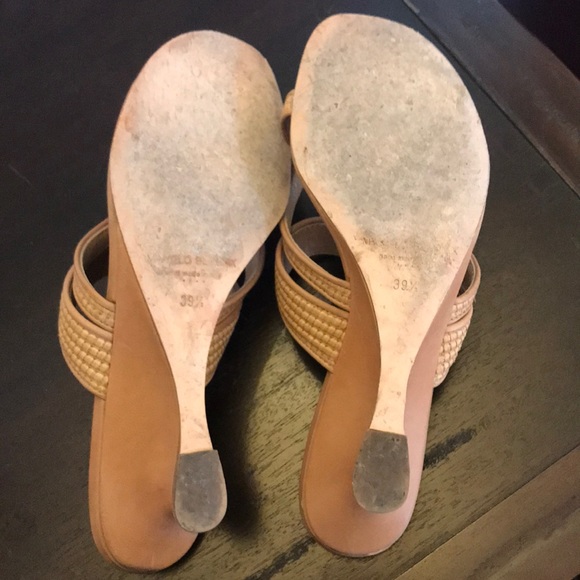 Manolo Blahnik Tan Wedge Sandals - Picture 8 of 8